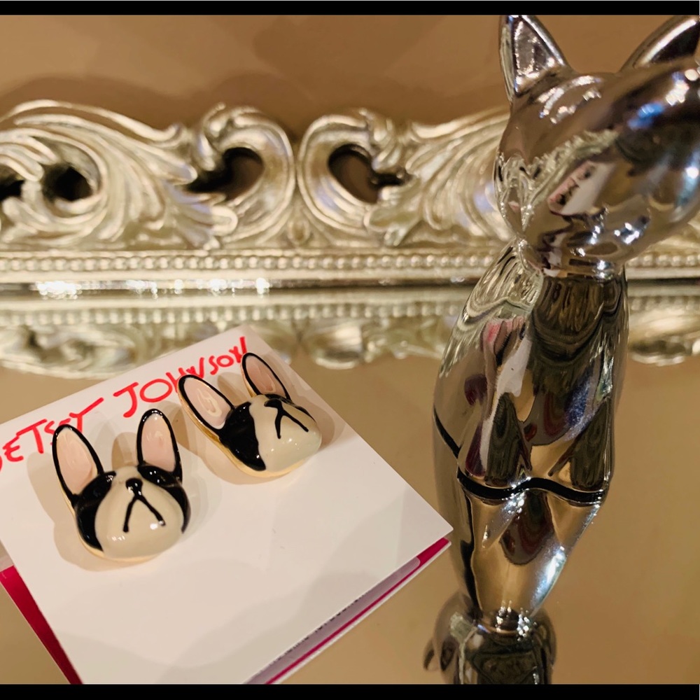 New Betsey Johnson Bulldog Earrings - Picture 8 of 11